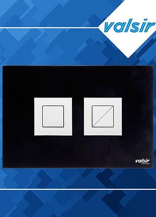 Valsir black & white ac black клавиша пневматическая акриловая с глянцевыми квадратными кнопками 215×145×8 мм