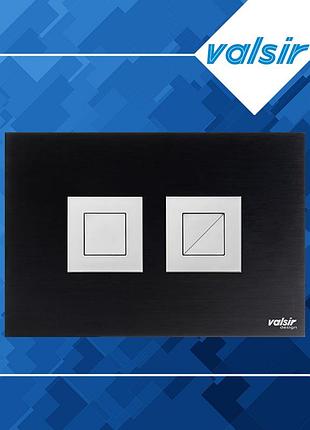 Valsir black&white al black клавиша пневматическая алюминиевая панель с матовыми квадратными кнопками