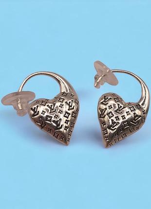 Сережки з медичного золота stainless steel, xuping позолочені