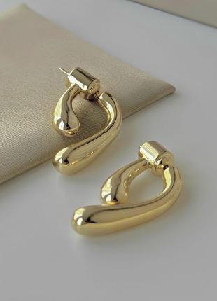 Серьги из медицинского золота stainless steel позолоченные