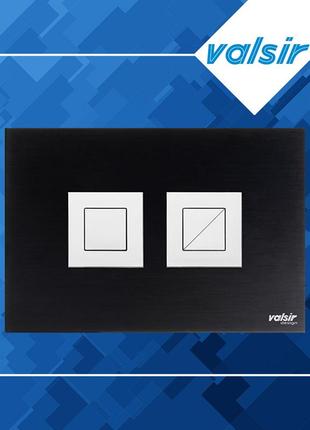 Valsir black&white al black клавиша пневматическая алюминиевая панель с глянцевыми квадратными кнопками