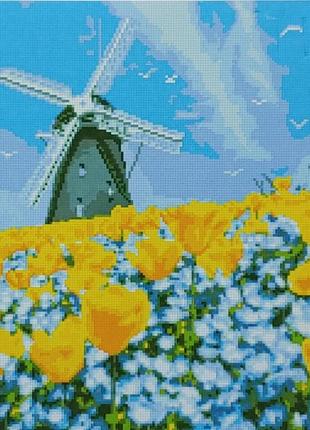 Алмазна вишивка. картина на підрамнику млин на горі , розмір 40х50 см