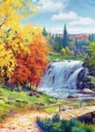 Алмазная вышивка. картина на картоне восени, размер 21х25