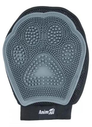 Рукавиця animall groom масажна для вичісування шерсті сіра (2000981139100)