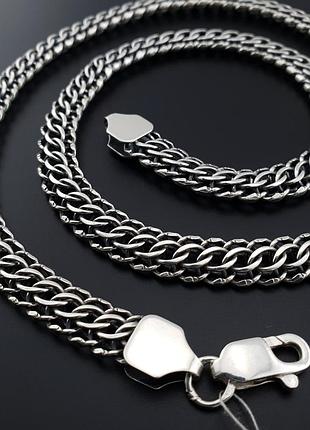Срібна цепочка чоловіча товста пітон (венеція). широкий ланцюг на шию срібло 925. ширина 10 мм. довжина 60 см