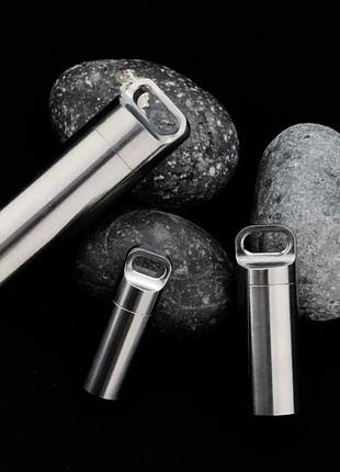 Титановая капсула-таблетница tt39. водонепроницаемая герметичная капсула . контейнер брелок для таблеток3 фото