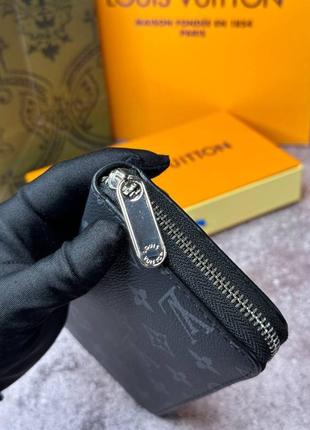 Чоловічий шкіряний гаманець louis vuitton zippy monogram eclipse k0373 фото