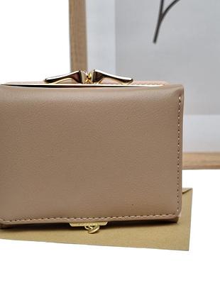 Женский кошелек на кнопке  искусственная кожа бежевый арт.t7368-279 beige tailian (китай)