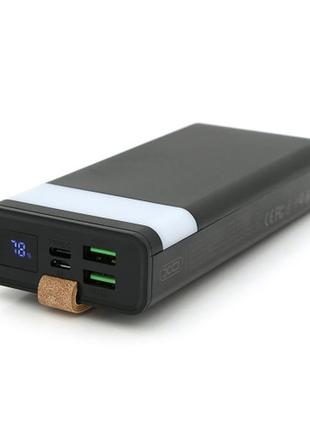 Повербанк с быстрой зарядкой xo-pr1129 20000mah 22.5w black + фонарик