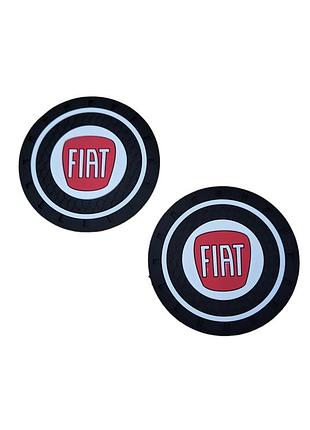 Коврики в подстаканник антискользящие с логотипом fiat 7 см 2 шт