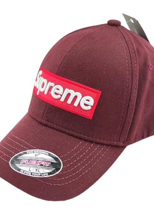 Кепка бейсболка мужская supreme польша 56-61 размер коттоновая бордовый (бб383)