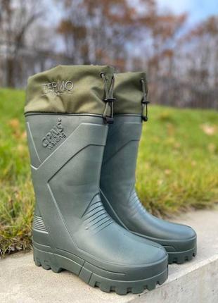 Сапоги мужские утеплёные зимние высокие для рыбалки эва (пена) 42 - 45 размер