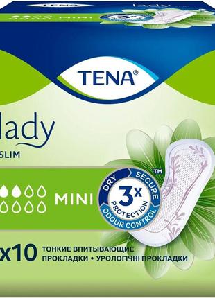 Урологические прокладки tena lady slim mini 2 капли 10 шт (7322540853254)