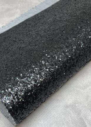 Экокожа с глитером, размер 20*30 см, цвет-черный, шт., черный