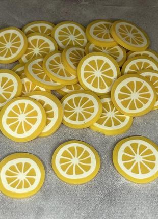 Наполнитель из полимерной глины "лимон" d 2 см, упаковка 20 шт., жёлтый
