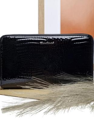 Модный женский кошелек лаковый черный арт.2663b-a cardinal (китай)