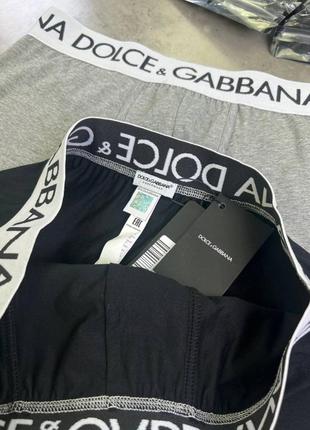 Набір нижньої білизни dolce gabbana з 2-х пар чорно-сірого кольору широка гумка з логотипом "dg" t1403 фото