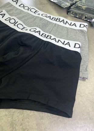 Набір нижньої білизни dolce gabbana з 2-х пар чорно-сірого кольору широка гумка з логотипом "dg" t1404 фото