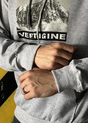 Худи с принтом 'vertigine' серый меланж 8