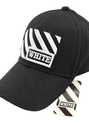 Кепка бейсболка мужская off-white польша 56-61 размер коттоновая черный (бб381)