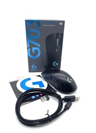 Миша бездротова ігрова logitech g703 з акумулятором lightspeed hero 16k sensor black salemarket