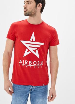 Футболка airboss white logo tee червона, 2xl