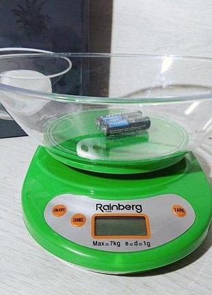 Кухонные электронные весы с чашей rainberg rb-02 7кг salemarket