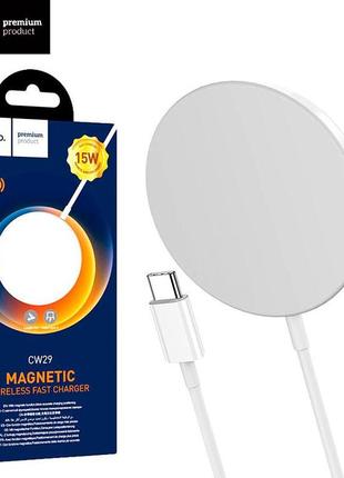 Бездротовий зарядний пристрій hoco cw29 white