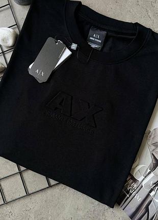 Футболка armani exchange мужская черная стильная легкая футболка для мужчин брендовая футболка на лето армани