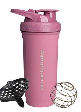 Шейкер спортивний smartshake металевий reforce stainless steel 30oz/900ml deep rose