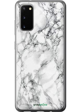 Чехол на samsung galaxy s20 мрамор белый "4480u-1824-8094", надежная защита на телефон