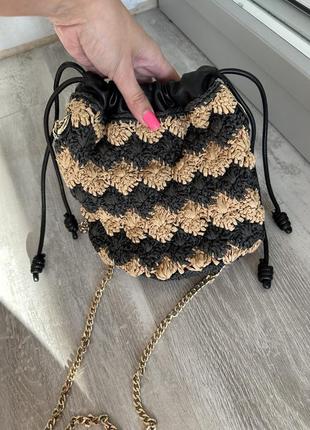 Соломʼяна сумка zara