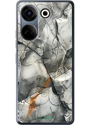 Чехол на tecno camon 20 pro серый мрамор "6041u-3100-8094", надежная защита для мобильных телефонов
