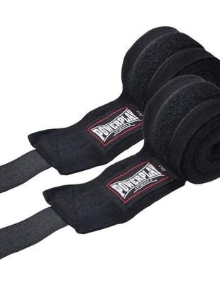 Боксерські бинти powerplay pp_3046 чорні, бавовна/нейлон, 2,5 м