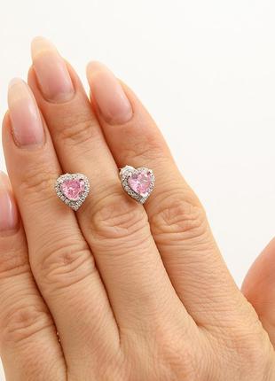 Срібні сережки серце 4