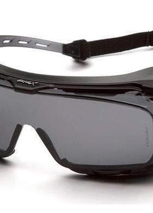 Окуляри захисні з ущільнювачем pyramex cappture-plus (gray) h2max anti-fog, сірі