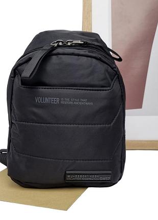 Мужская сумка слинг через плечо полиэстер черный арт.1713-11 black volunteer (китай)