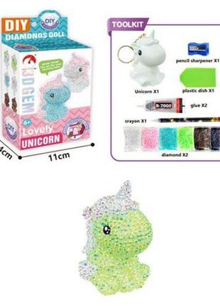 Набор для творчества "брелок из стразов: единорог", зеленый