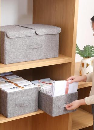 Ящик-органайзер с крышкой 10768 41х24х17 см серый