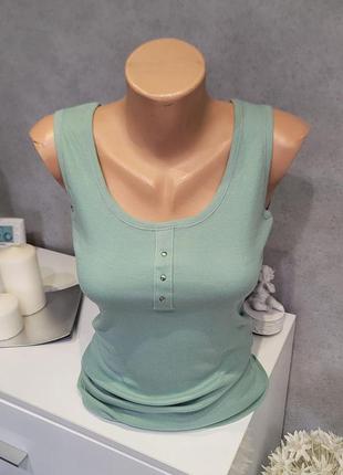 Майка базова в рубчик м'ята