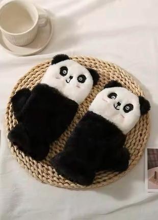 Варежки митенки 2 в 1 теплые меховые панда (teddy, тедди, медведь, мишка), унисекс wuke one size