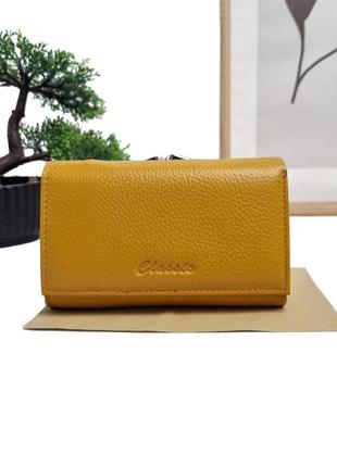 Модный женский кошелек натуральная кожа желтый арт.2202-9406-16 yellow genuine leather (китай)