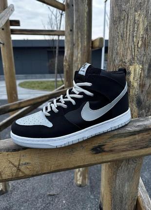 Кросівки nike sb dunk, високі (чорні з сірим)