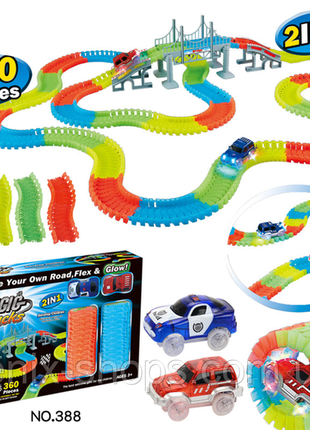 Гоночна траса magic tracks конструктор дорога з машинками світиться