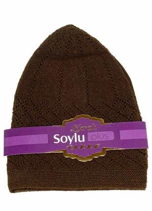 Тюбетейка із бавовни soylu likrali takiye коричневий