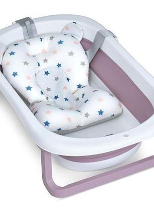 Kmme1151 lilac ванночка plus lilac детская, с термометром, вкладыш, силикон, складная 78,3*49,3*20,5 см