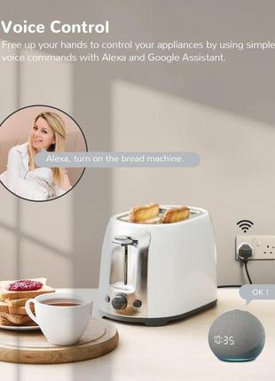Wi-fi розетка porik mini smart plug работает с alexa, интеллектуальной розеткой google home, дистанционным4 фото
