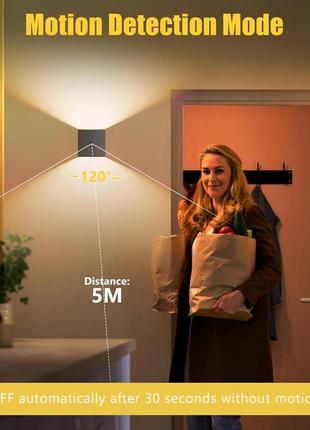 Настенный светильник suright led с датчиком движения, аккумуляторный настенный...