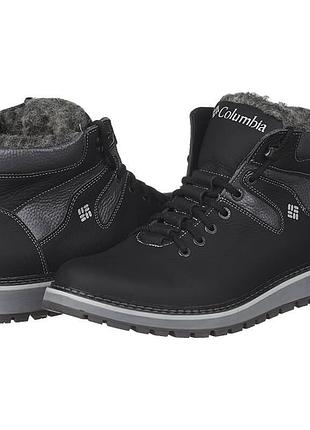 Мужские черно-серые кожаные ботинки barzoni 10014