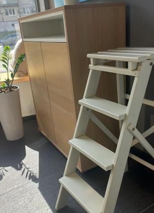 Лесенка деревянная декоративная h82 слонова кістка (ral 1013)